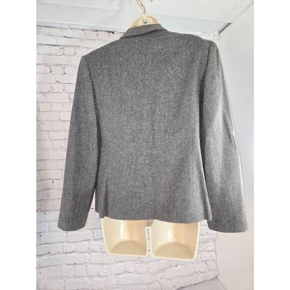 Adolfo Studio Vintage Women's Size 10 Grey 100% Wool Blazer - Picture 3 of 5
